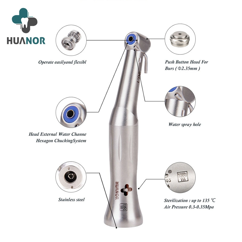 Instrumento Dental implante Hospital Clinic 20: 1 Contra el ángulo de la turbina de baja velocidad de reducción de la cirugía de aplicador de Anillo Verde