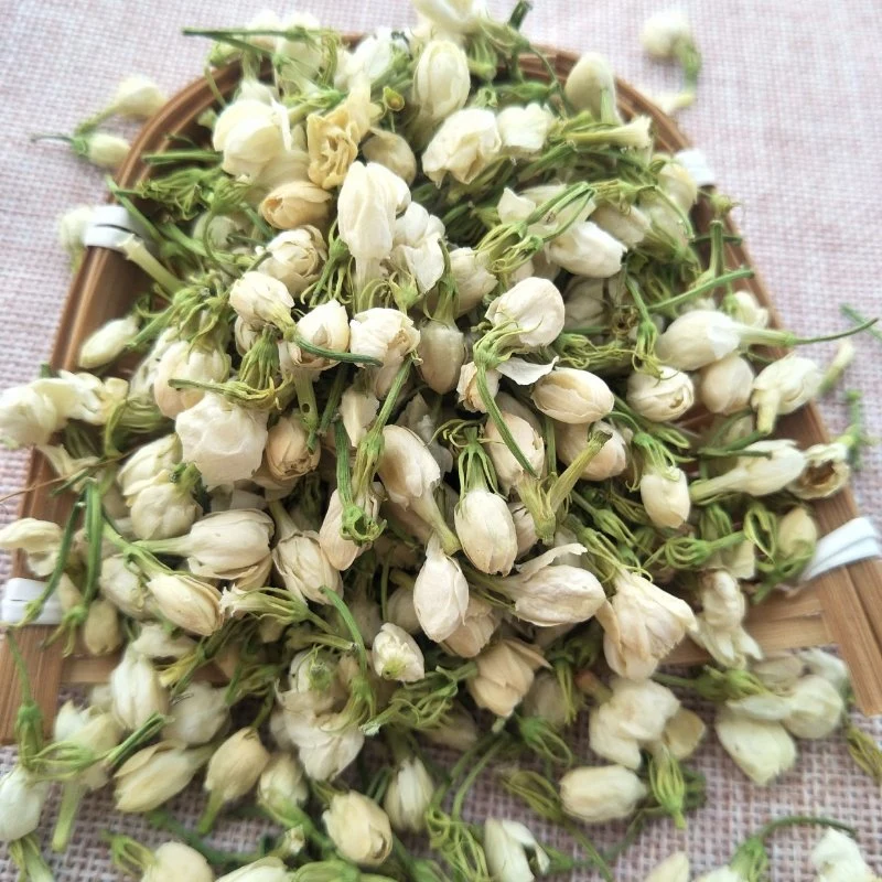 Organic Jasminum Sambac Dried White Jasmine Buds Flower Tea White Dragon Pearl