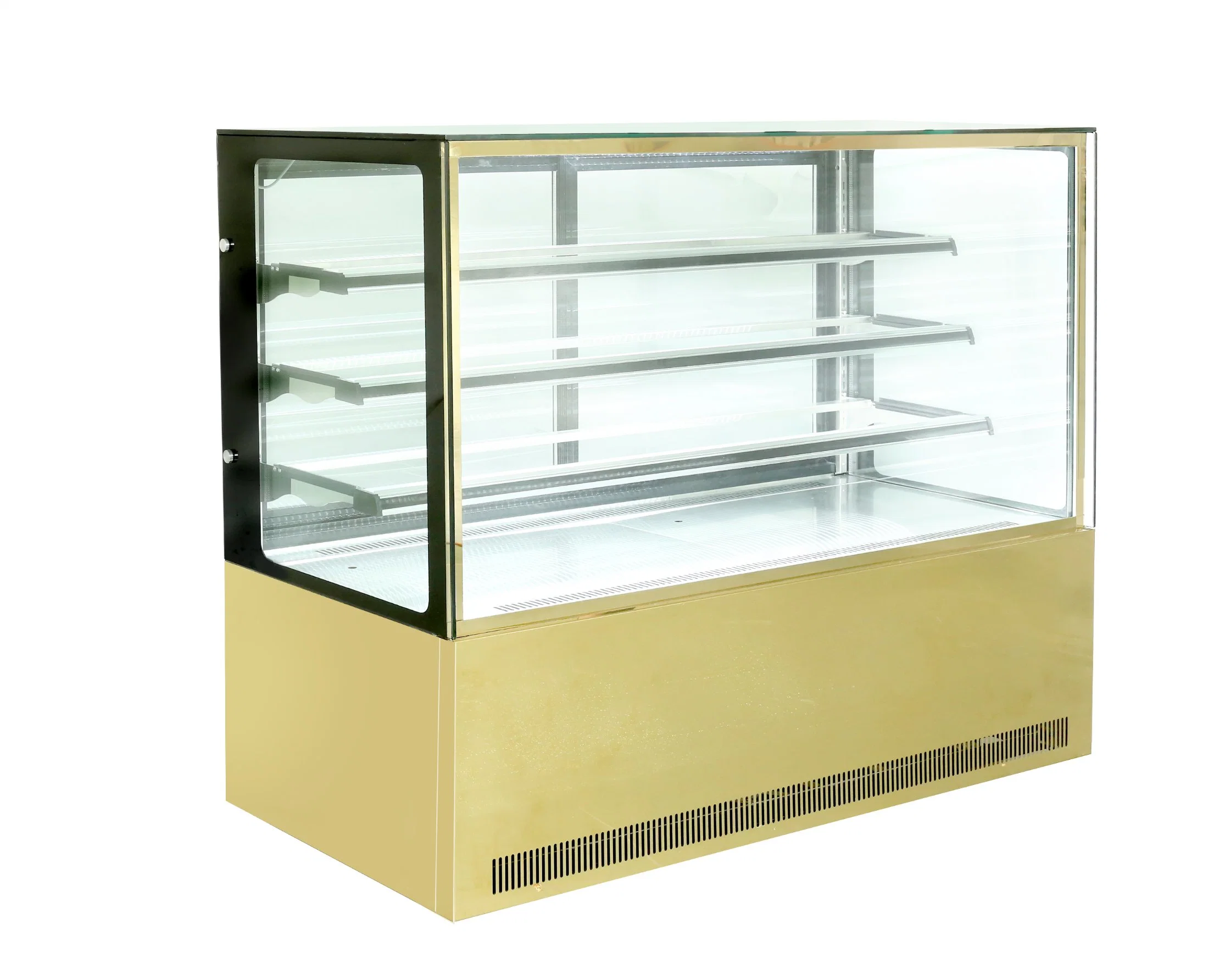 Heating Bread Display Showcase Right Angle Glass with 2 Shelves