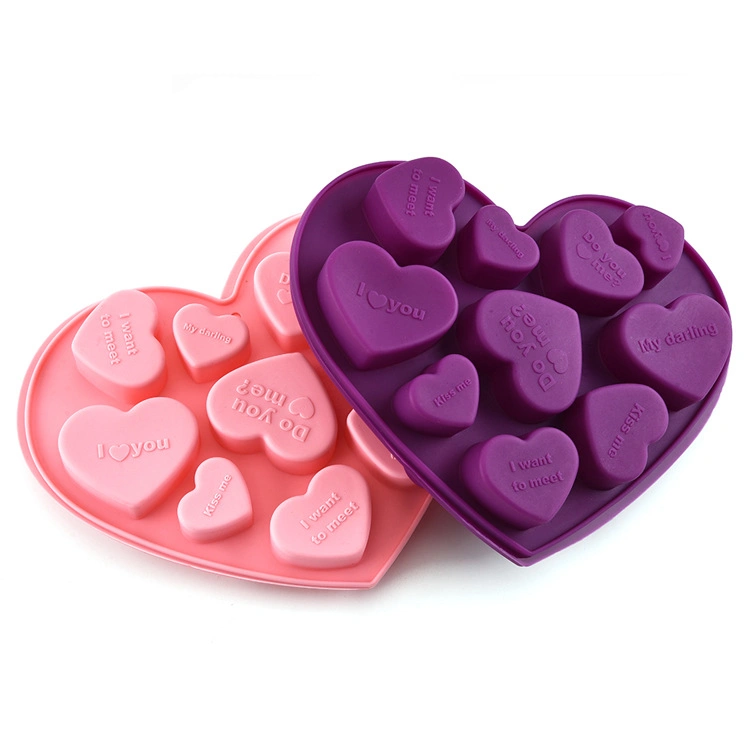 Non-Stick BPA Free Baking Silicone Heart Chocolate Molds Set for Weeding Valentines Day