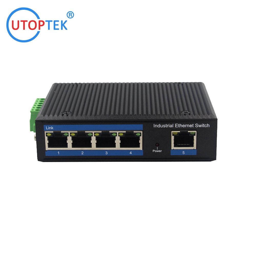 Industrial 5X10/100/1000Mbps RJ45 Ports UTP Poe+ Network Switch Ethernet Poe Switch DIN Rail
