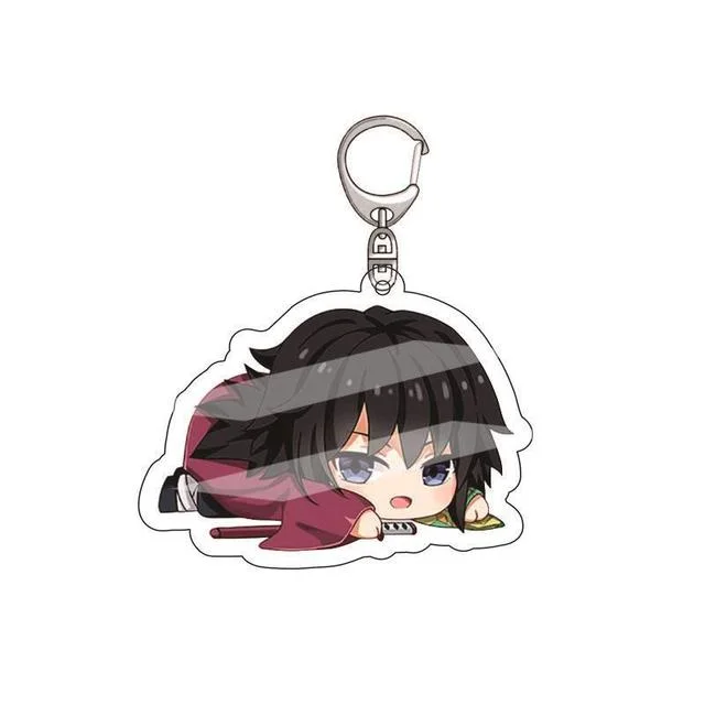 O Japão Anime caçador de demónios chaveiro adorável figura pendente de acrílico Chaveiro Cartoon Character Llavero Key Ring