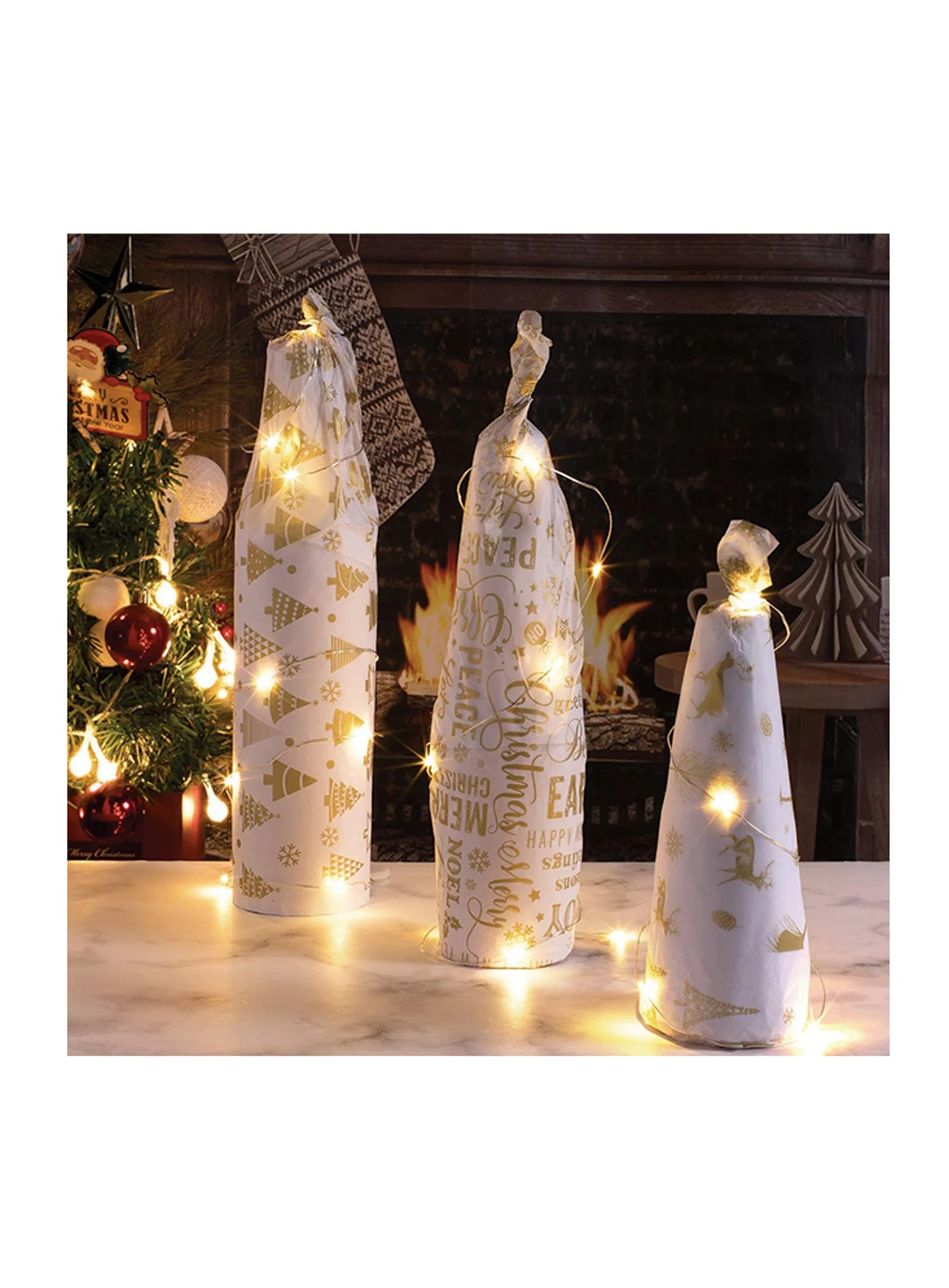 15pk 20'' Tissue Paper Gift Wrapping Gold Foil Design for All Romantic Events