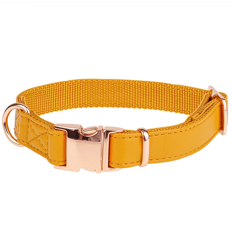 OEM/ODM Pet Products Adjustable Optional Color Microfiber Leather Dog Collar