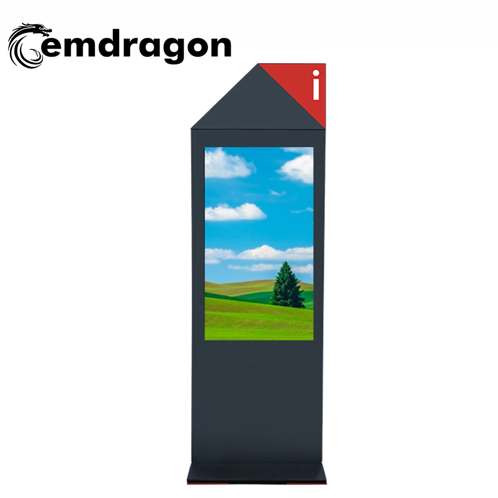 Wind-Cooled Vertical Screen Landing Ultra-Thin Outdoor Advertising Machine 55 Inch LED Advertising Display with Mini PC Multi-Media All in One PC