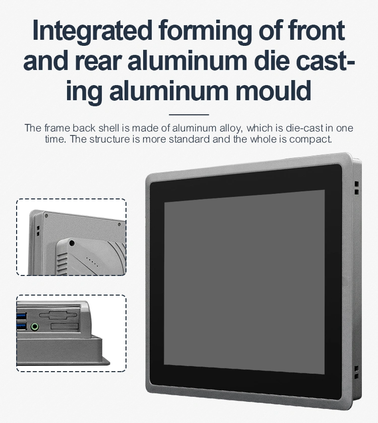 Nuevo aluminio 10,4" 12,1" 15" 17" 19" Escritorio o. Pantalla táctil portátil integrada Panel de ordenador industrial todo en uno PC