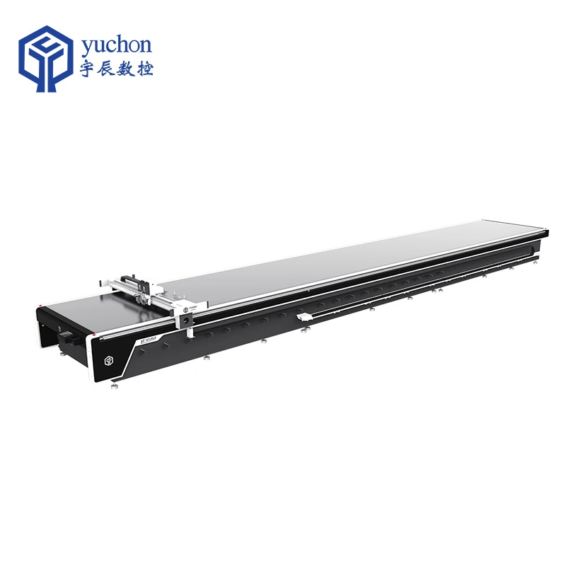 Yuchen CNC Phone Case Mobile Protector Fabrics Laser Cutting Machine Automatic Sorter Feeder Vibrating Knife Cutting Tool Cn; Shn