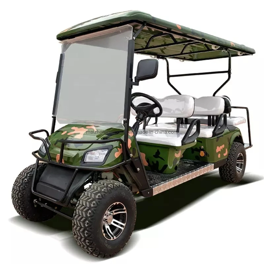 6-Seater Electric Hunting Golf Cart Beach Buggy with Rear Seats