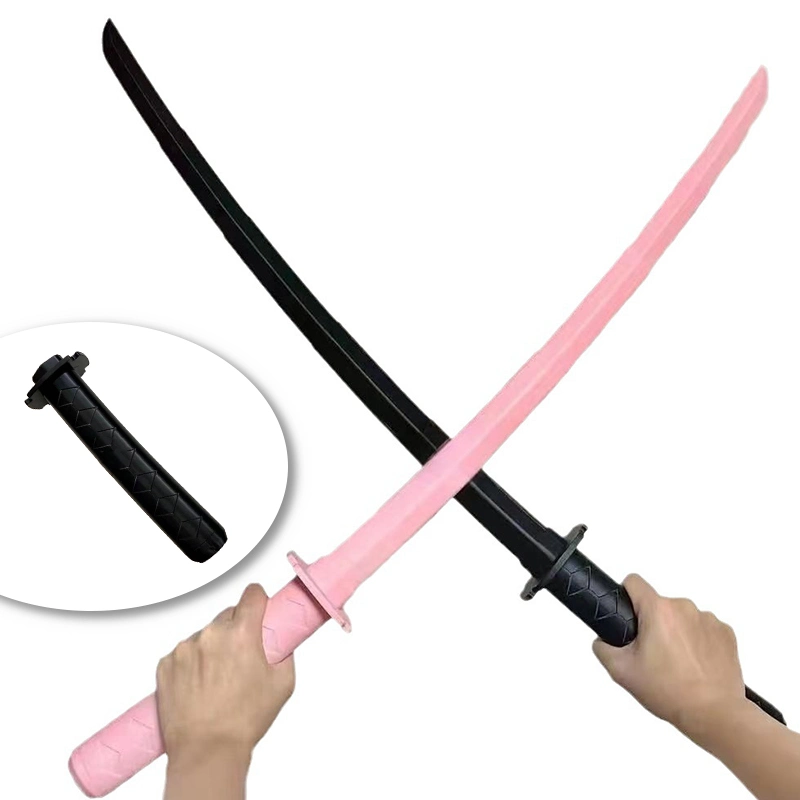 Simulación 3D impresión Retractable Samurai cuchillo de juguete largo asesino de hoja Cuchillo Cosplay Prop Katana Telescoping gravedad Espada Toy