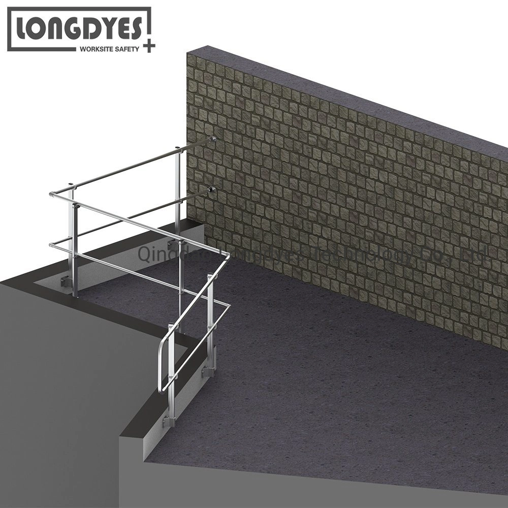 La protección contra caídas vertical del lado de azotea guardarraíl con el módulo recto fija