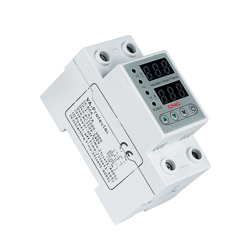 63A AC 230V Over Voltage Adjust Under Protector Protection Device