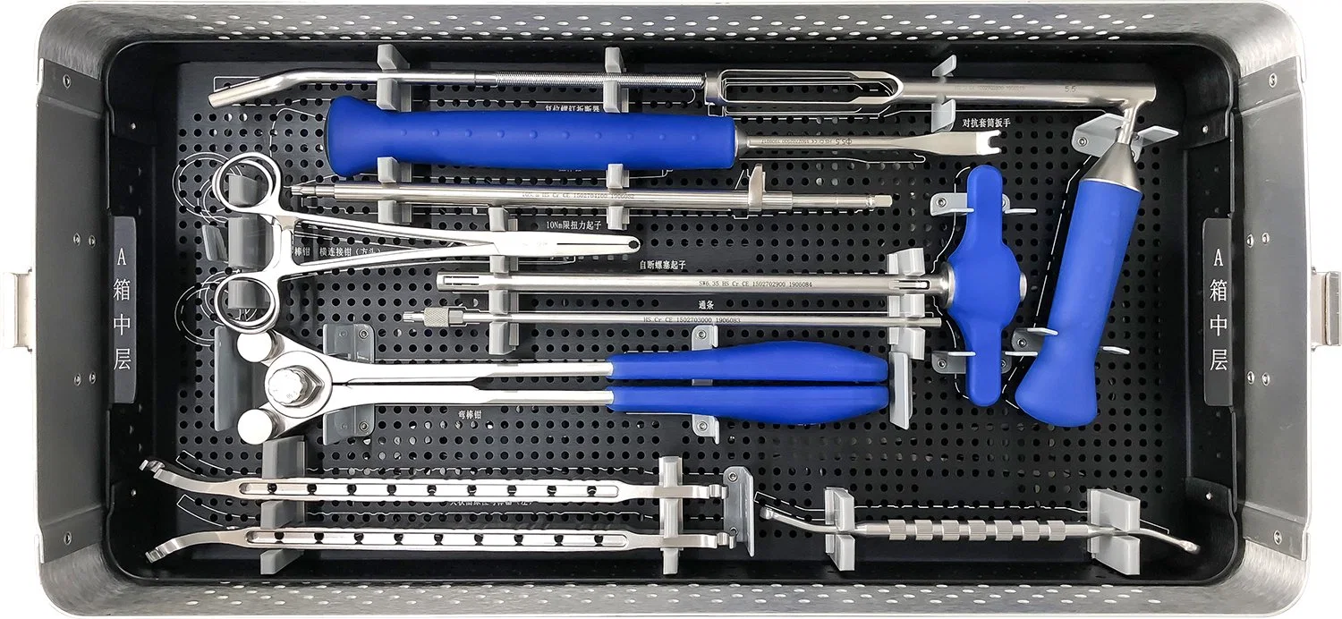 Matériel orthopédique médicale et chirurgicale des vertèbres Instrument de fixation de la colonne vertébrale jeu Spina Kit