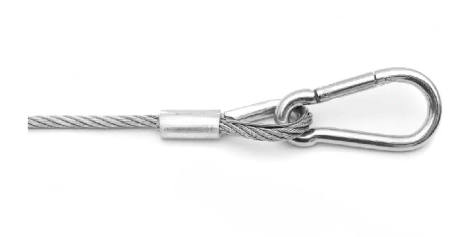 Acero inoxidable con revestimiento de nylon eslingas de Cable Cable con gancho y bucle de aluminio