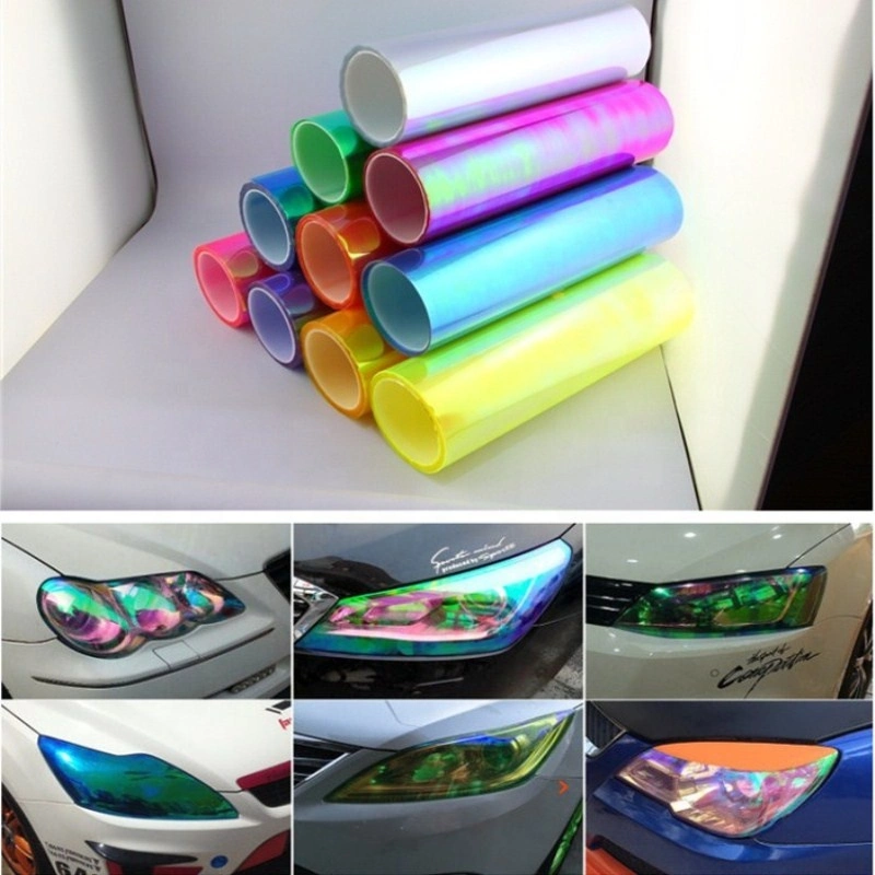 Photochromic Rainbow Color Change or Transparent LED Lamp Car Headlight Tint Film Chameleon Scratch Proof Vehicle Vinyl Sticker