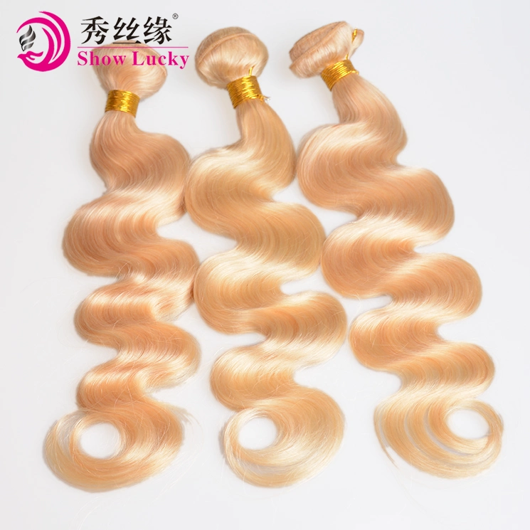 Natural Body Wave Blonde Color 613# Hair Extension Virgin Cambodian Human Hair Products