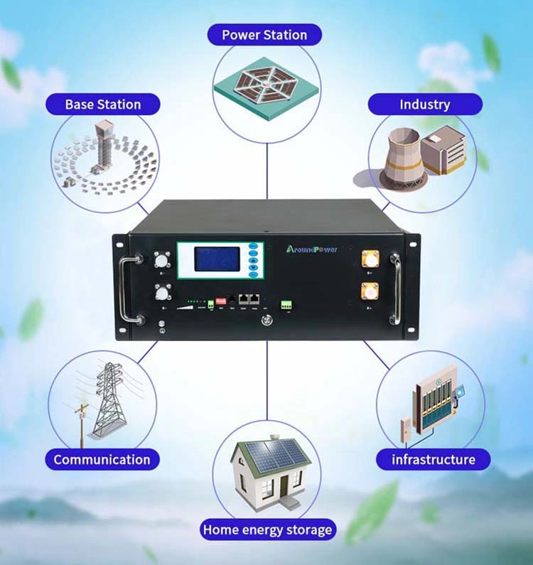 Batería de iones de litio para el hogar LiFePO4 Rack Fuente de alimentación de batería 48V 100Ah batería de ión litio