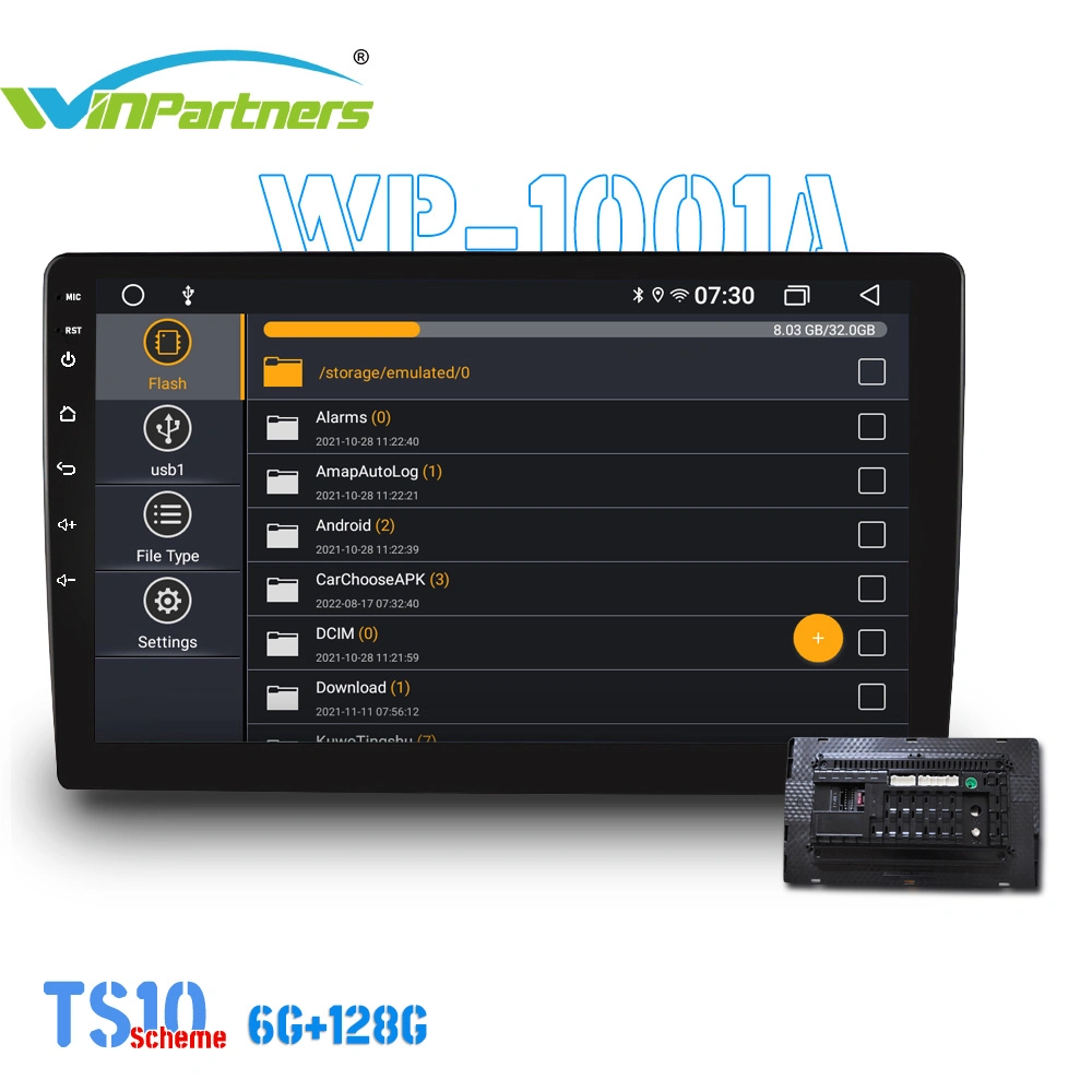 6g+128g 10 Polegadas todos em uma máquina carro leitor MP3 leitor Bluetooth Wp1001A