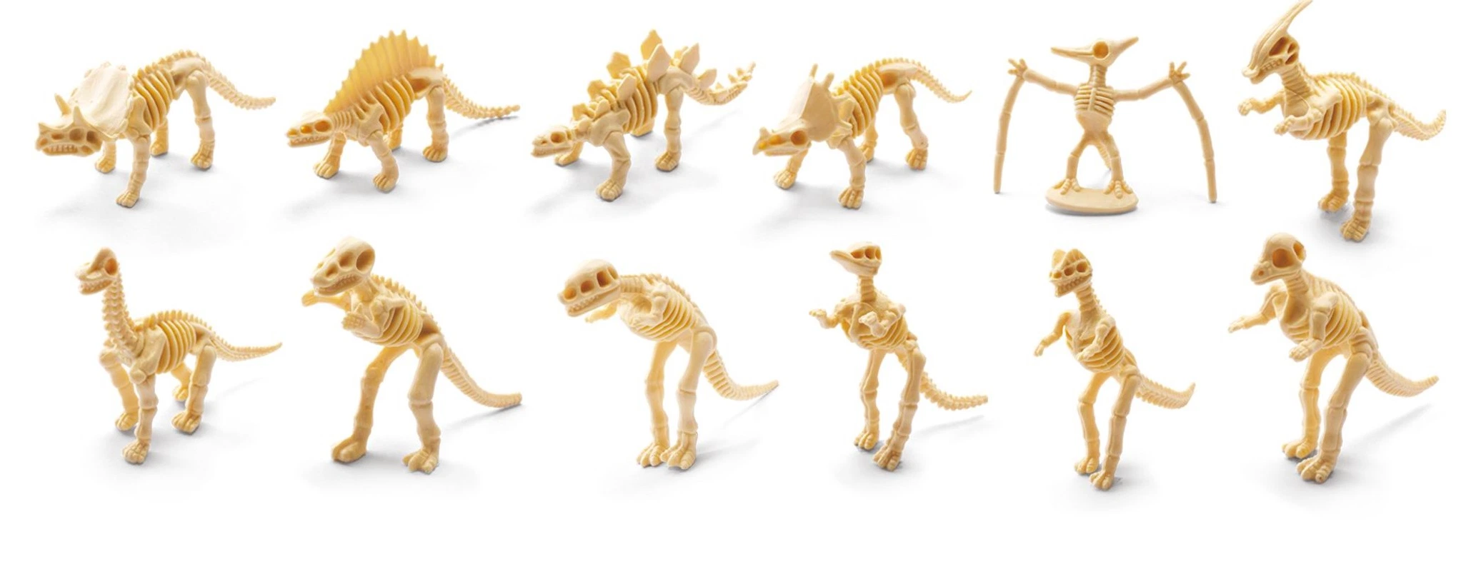 Tallo Toy niños Dig Arqueología plástica Fossils Conjuntos Mini Dinosaurio Juguetes para niños con Excavación de esqueleto