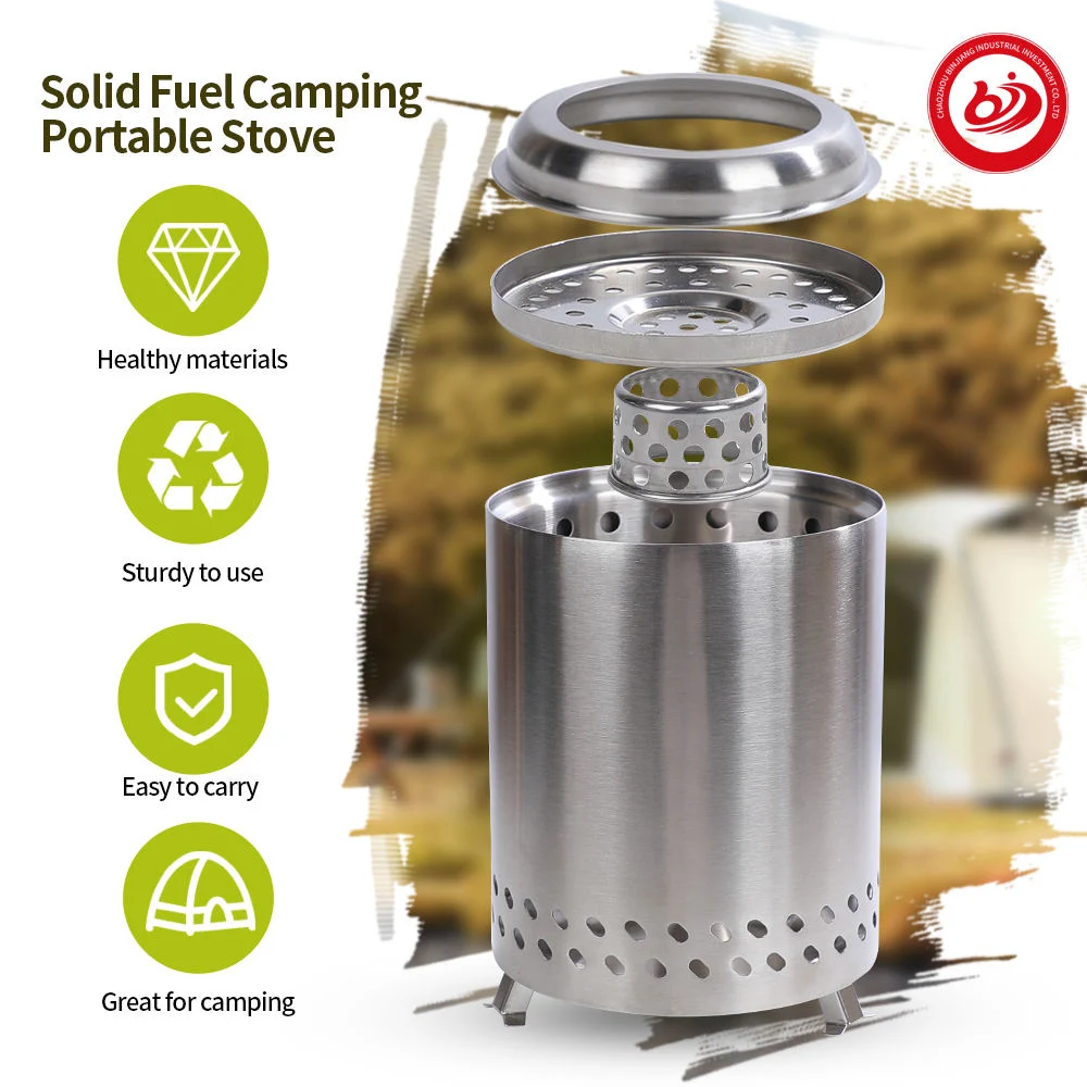 Courtyard Tabletop Stove Detachable Stainless Steel Mini Stove Portable Tabletop Smokeless Fire Pit for Patio