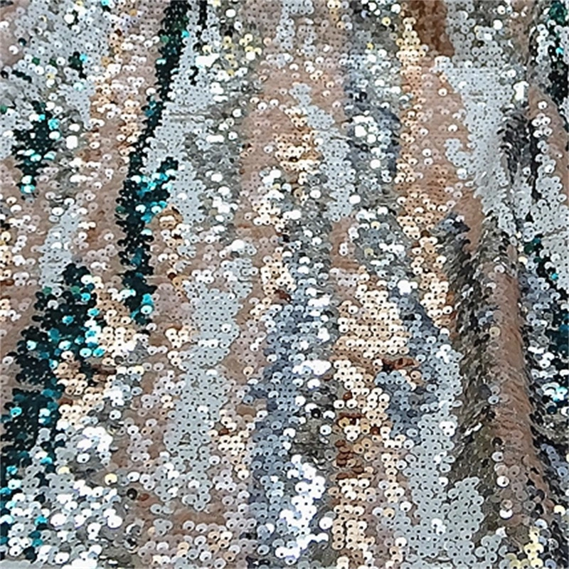 Yigao Textile 7mm Rainbow Sequin Fabric Wedding Dress Fabric