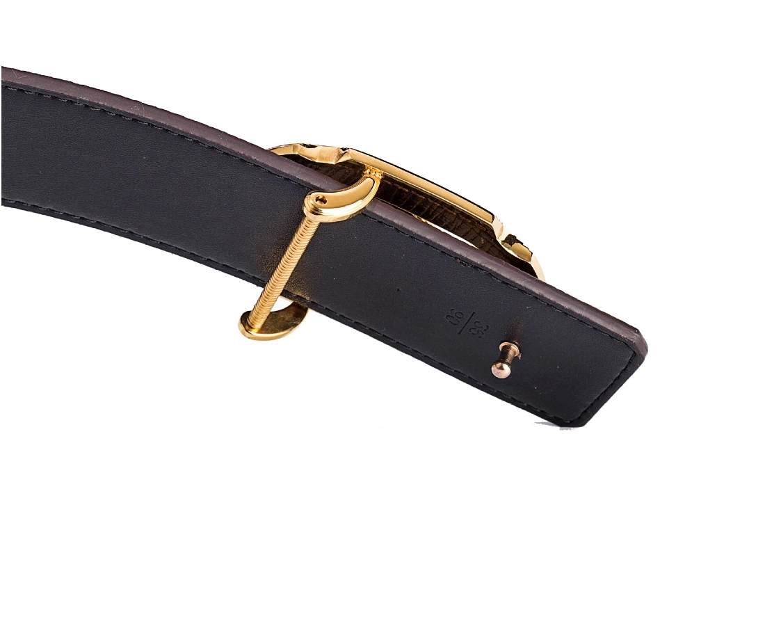 Wholesale/Supplier Fashion Decoration Men Black/Brown Leather Belt with Diamond-Encrusted Stainless Steel Buckle