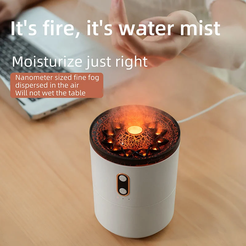 Jellyfish Electric Aroma Diffuser Mist Maker Volcano Flame Humidifier Diffuser Ultrasonic Essential Oil Humidifier Volcano Air Humidifier