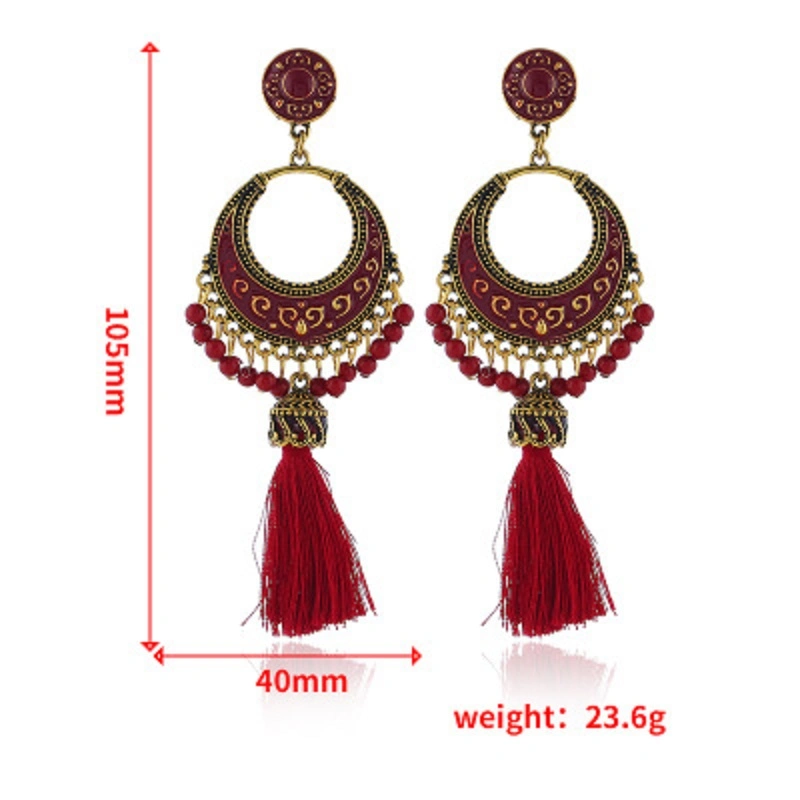 Bohemian Tassel Earrings Vintage Ethnic Jewelry Earrings Fashion Dangle Earrings Esg13450