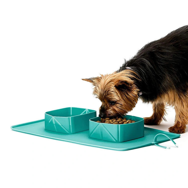 Outdoor Pet Portable Silicone Collapsible Non-Slip Dog Food Water Bowl