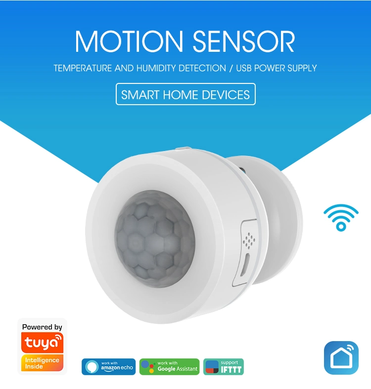 Smart WiFi PIR Motion Sensor with Temperature Humidity Detector