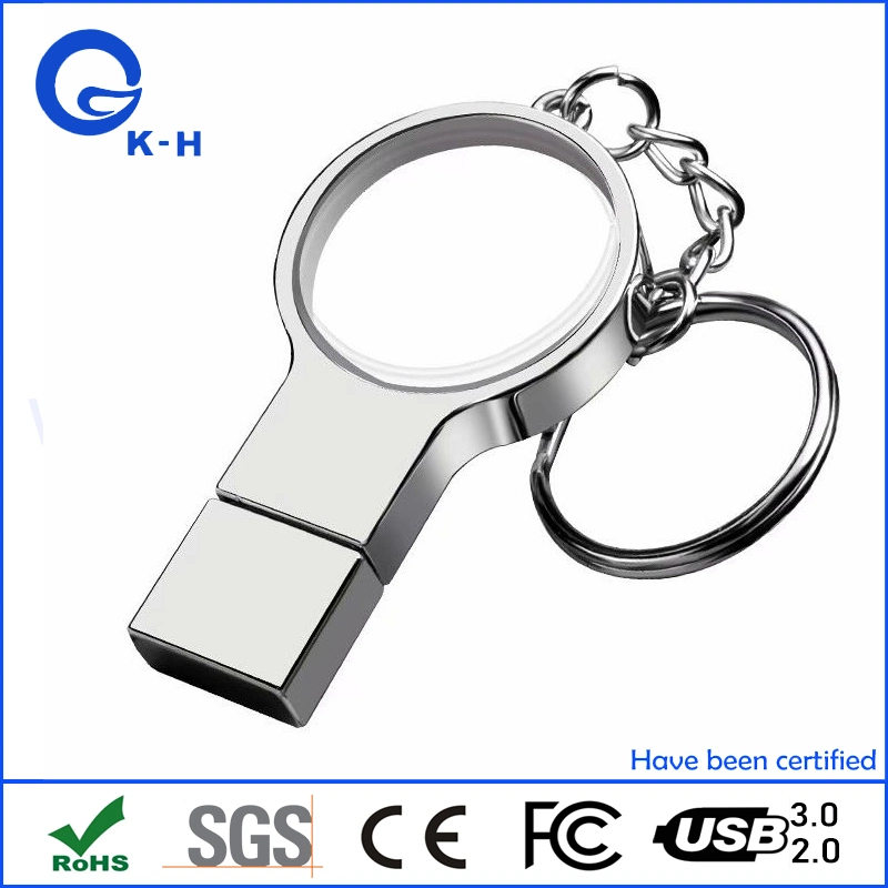 Round Crystal USB Flash Pendrive for Promotion 16GB 32GB 64GB