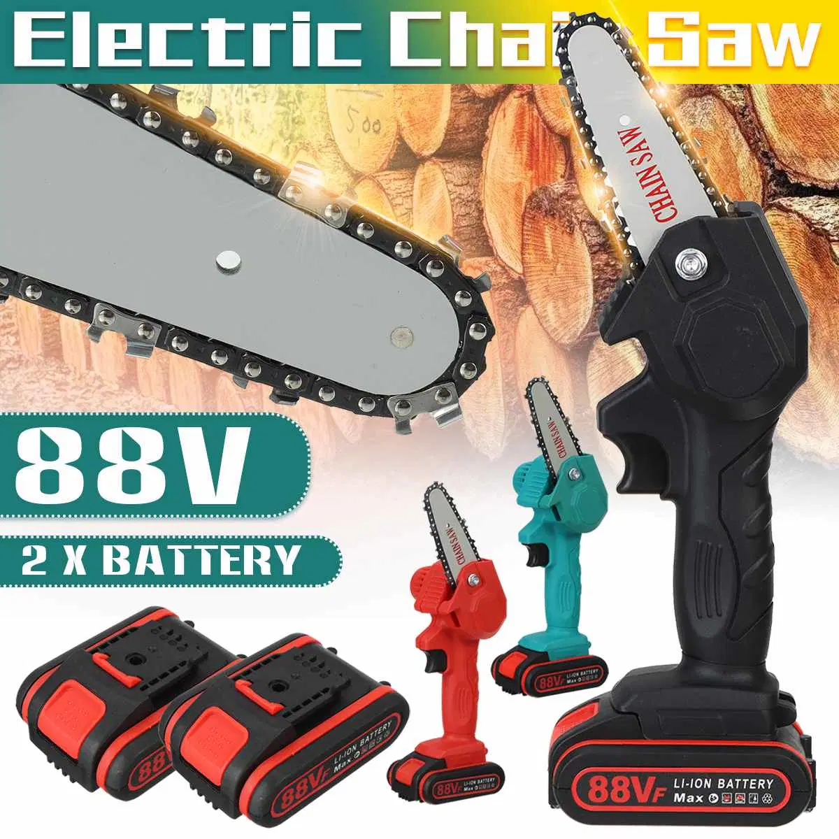 Hand-Held Pruning Saw Rechargeable Small Electric Saw Woodworkers One-Handed Chainsaw Garden Logging Mini Electric Chain Saw
