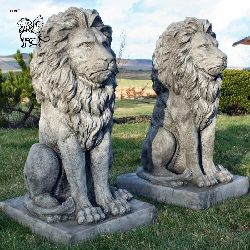 Garden Decorative Marble Lion Sculpture Masg-12