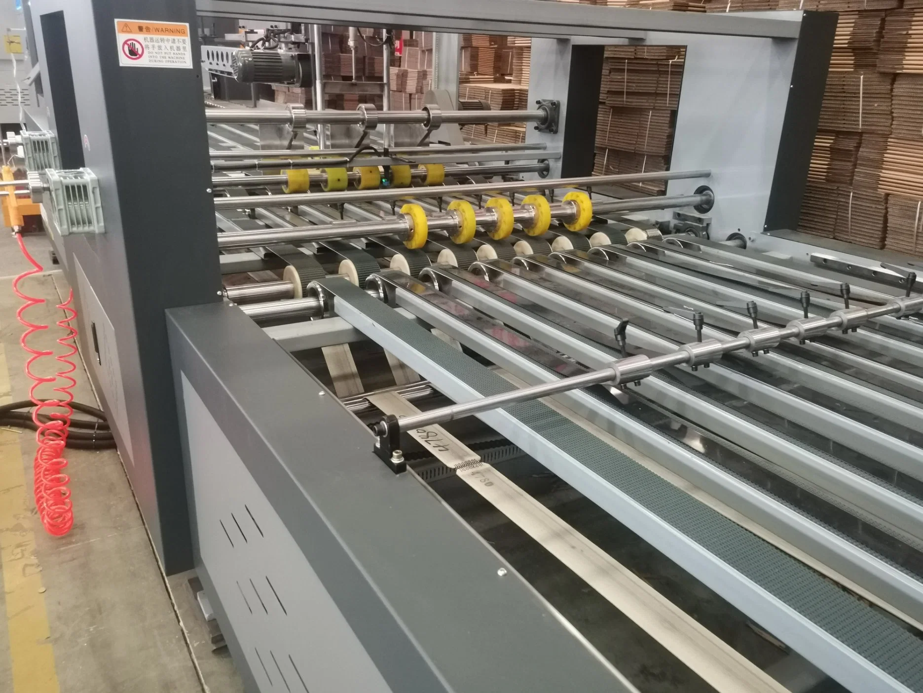 Full Automatic Corrugated Printer Slotter Die Cutter Line with Folder Gluer Machine in Line