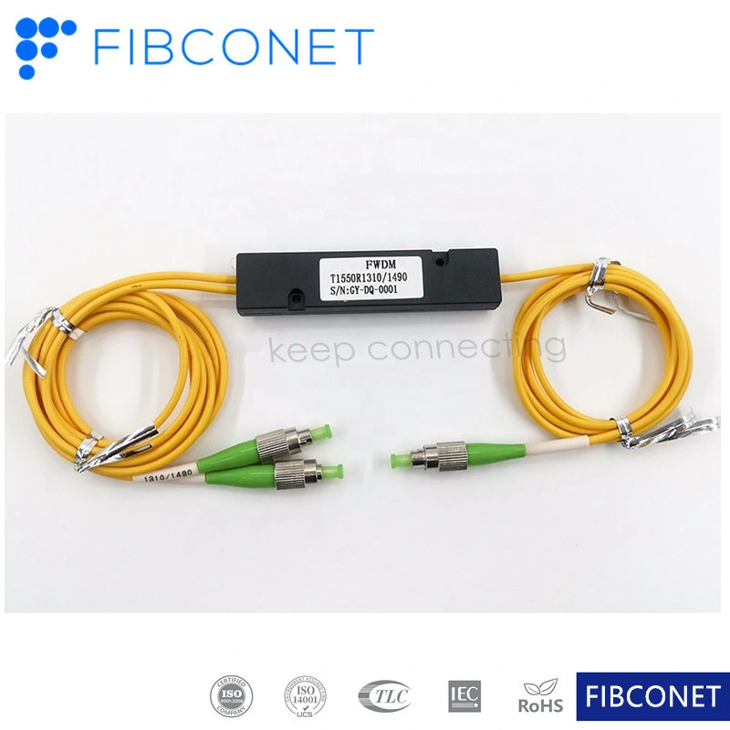 FTTH Fiber Optical Filter Splitter Fwdm FC 1310 1490 1550nm Isolation Pon Wdm