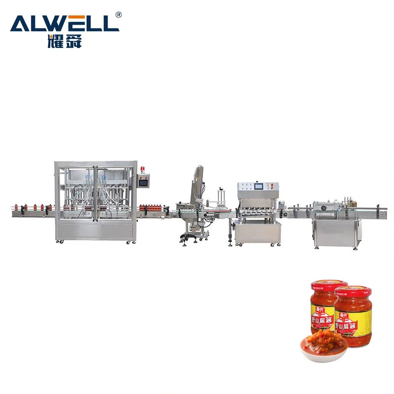 Automatic Hot Spaghetti Bottling Equipment Chili Tomato Sauce Filling Machine