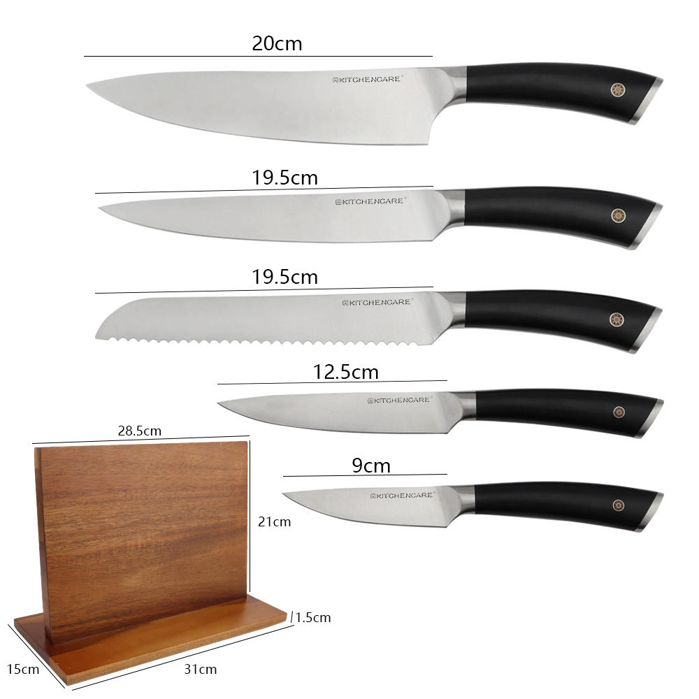 Hip-Home Stainless Steel Kitchen Knife Set Cuchillo Messer Set with Block