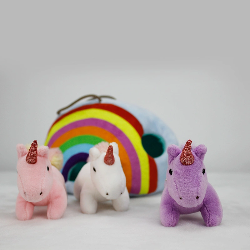 2022 Custom Stuffed Unicorn Family Animal Toy Sets Small Plush Baby Soft Unicorn Pet Plush Toy