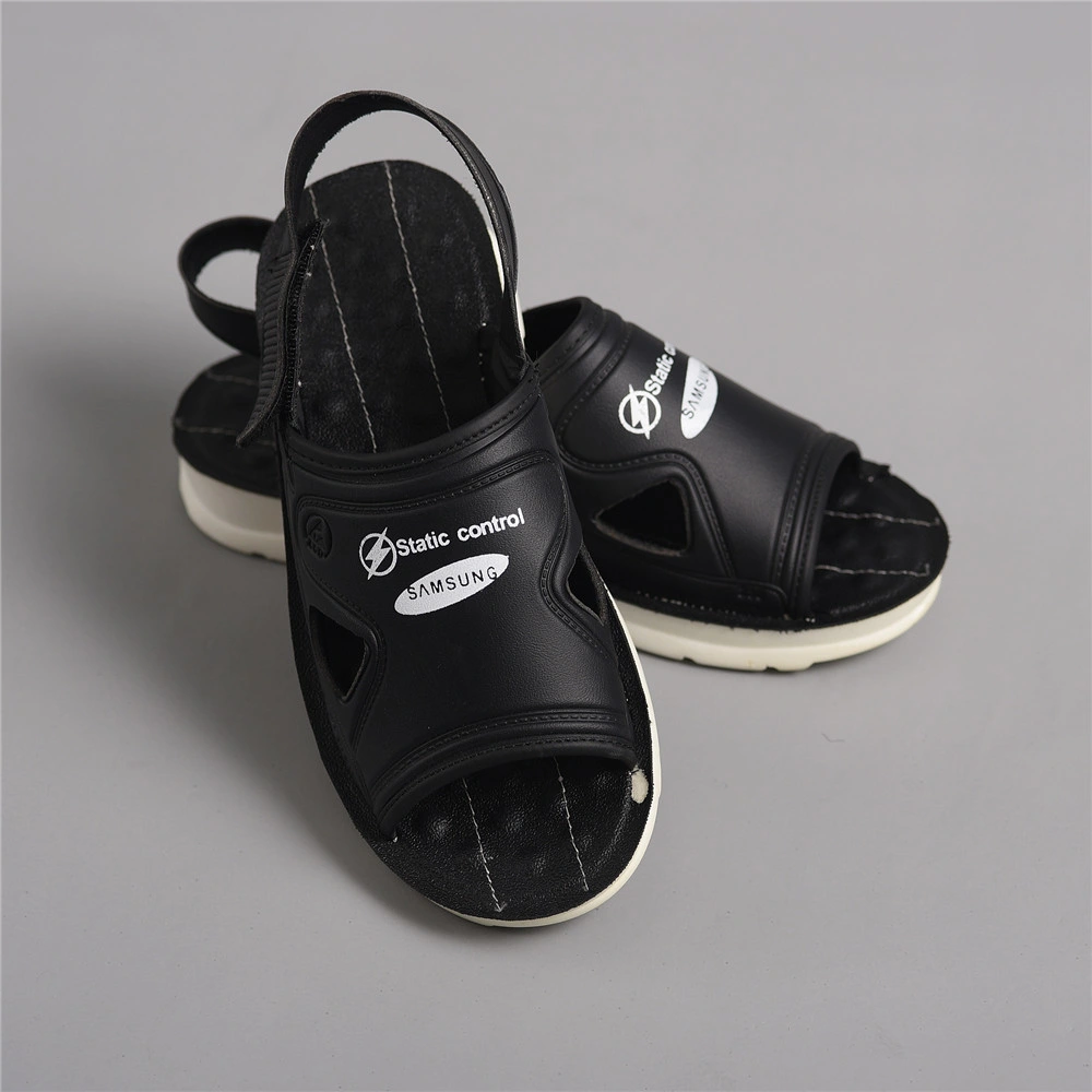 Manufacture Safety Shoes PU Soles Samsung Footwear Sandals ESD Cleanroom Black Slippers