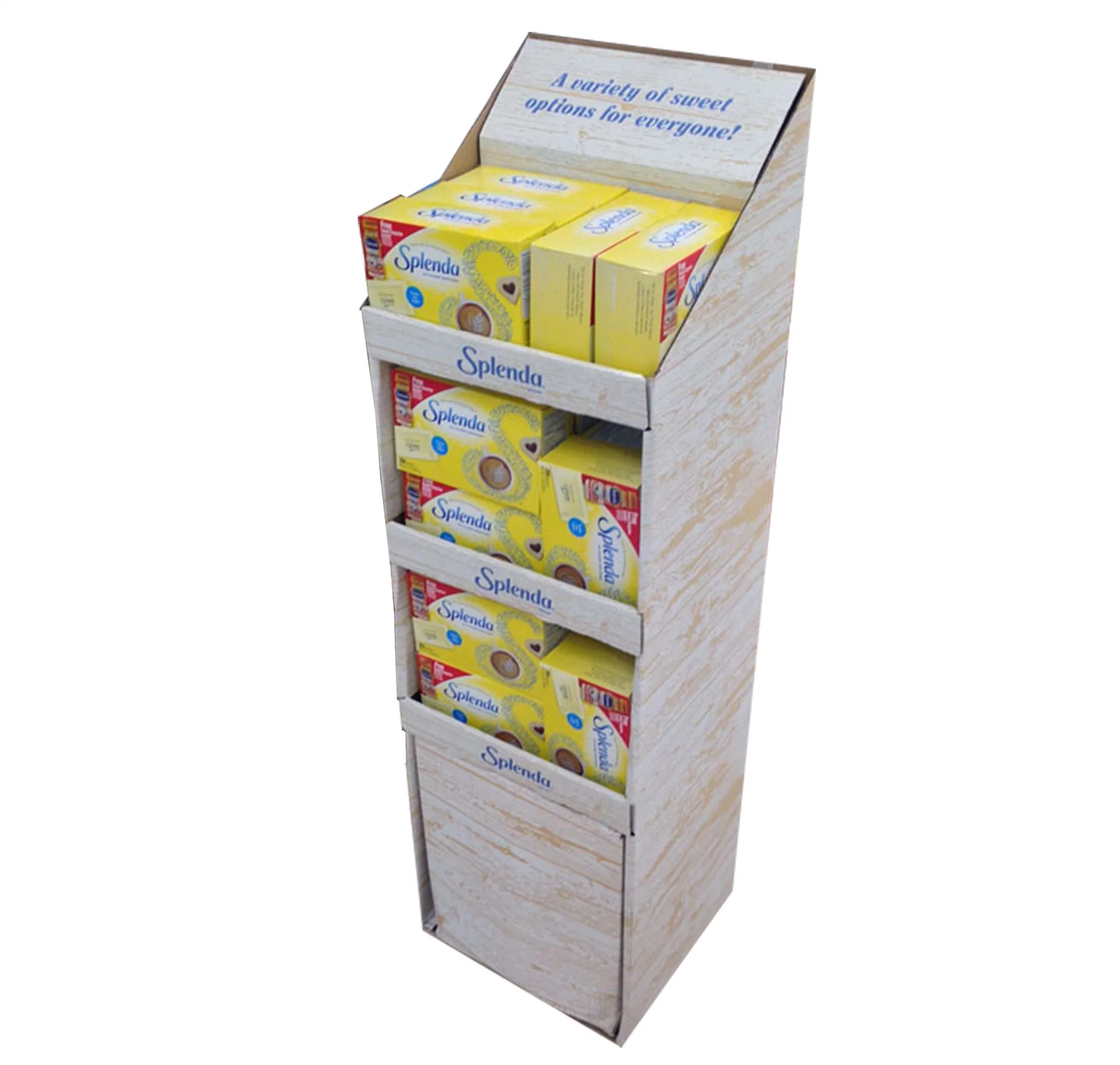 Single Wall Recycle Cardboard Floor Display Stands for Light Weight Products Retail