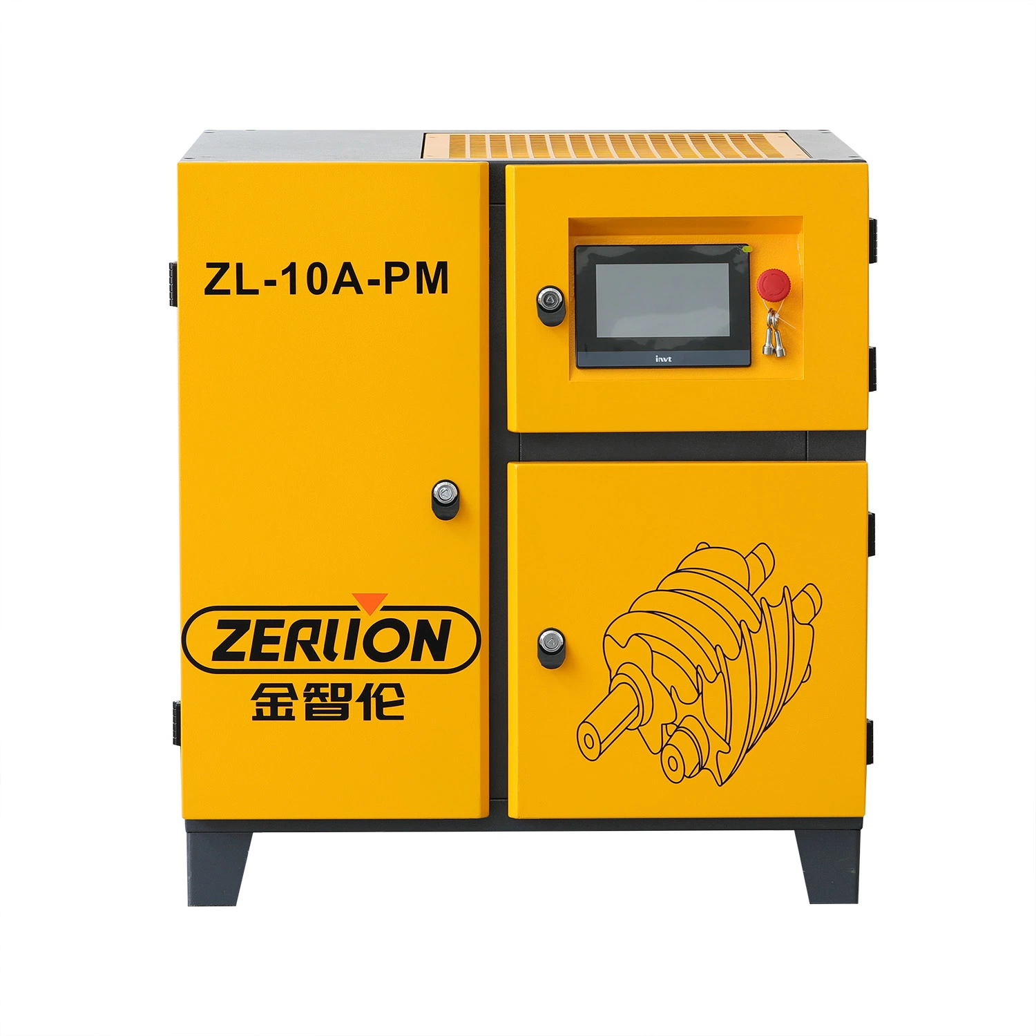 High Efficiency and Energy Saving Industrial Electric Stationary Direct Driven AC Power Oil Lubricated Screw Air Compressor (7.5KW 10HP)