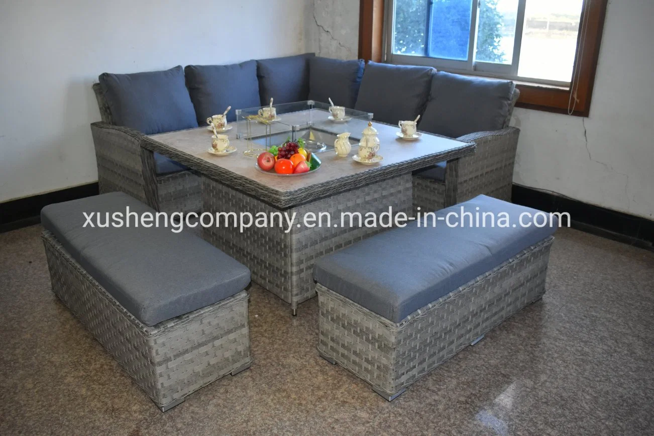 Diseño único sofá al aire libre muebles Garderen juegos de mesa y silla