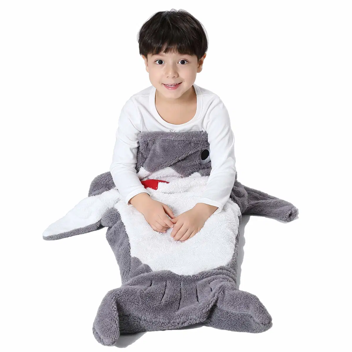 En laine polaire polyester coton doux requin en peluche Animal marionnette Couverture personnalisée