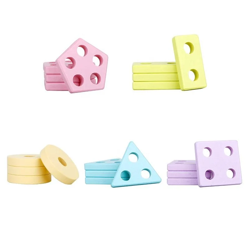 Development of Intellectual Parent-Child Toy Macaron Wisdom Set Column Building Blocks