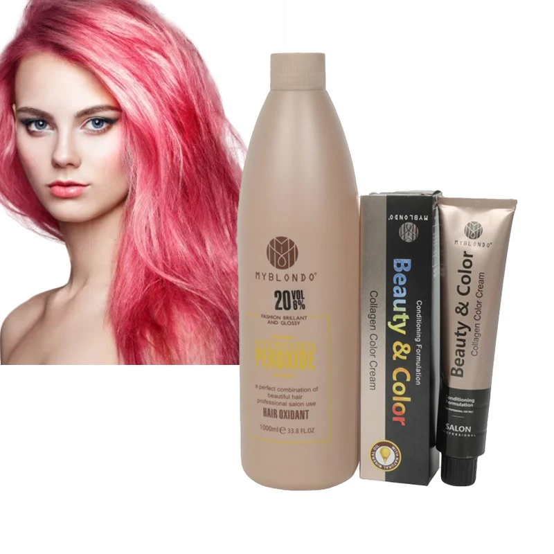 Guangzhou Color de cabello Crema Shinny largo duradero permanente de tinte de cabello Colágeno Color Crema Salon Popular Cuidado del pelo 100ml