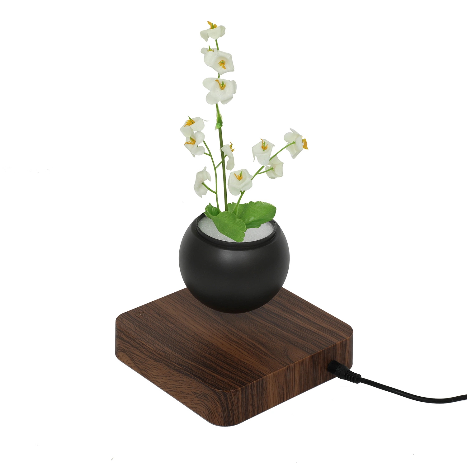 Hotsale Magnetic Levitation Rotating Desk Plant Artificial Flowers for Decoration