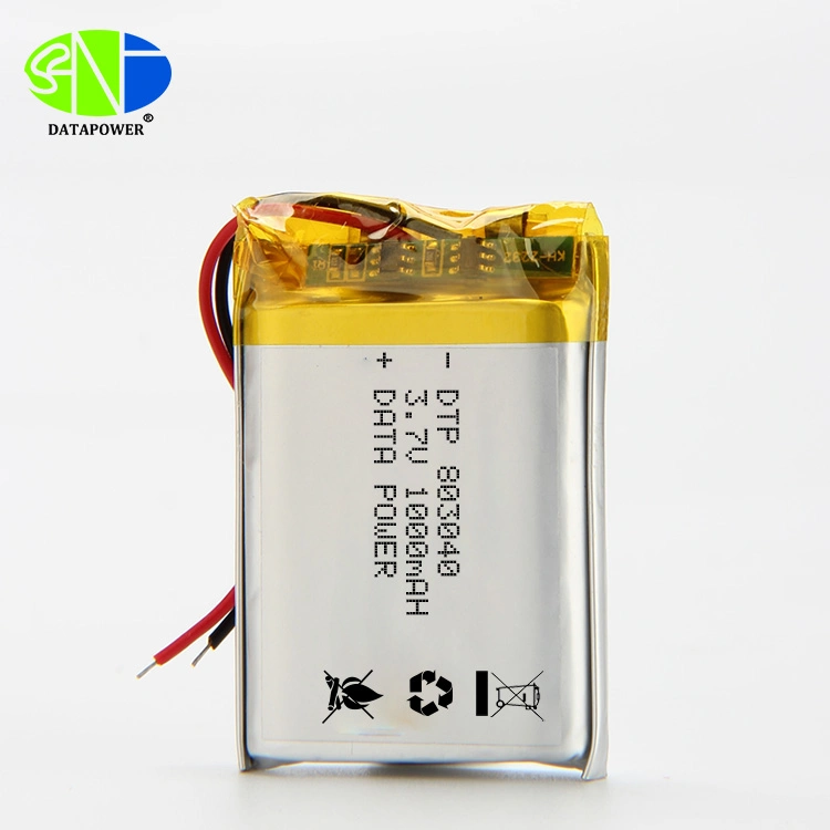 Bateria de polímeros de lítio recarregável de 1000 mAh 803040 DTP 3,7V para Bluetooth