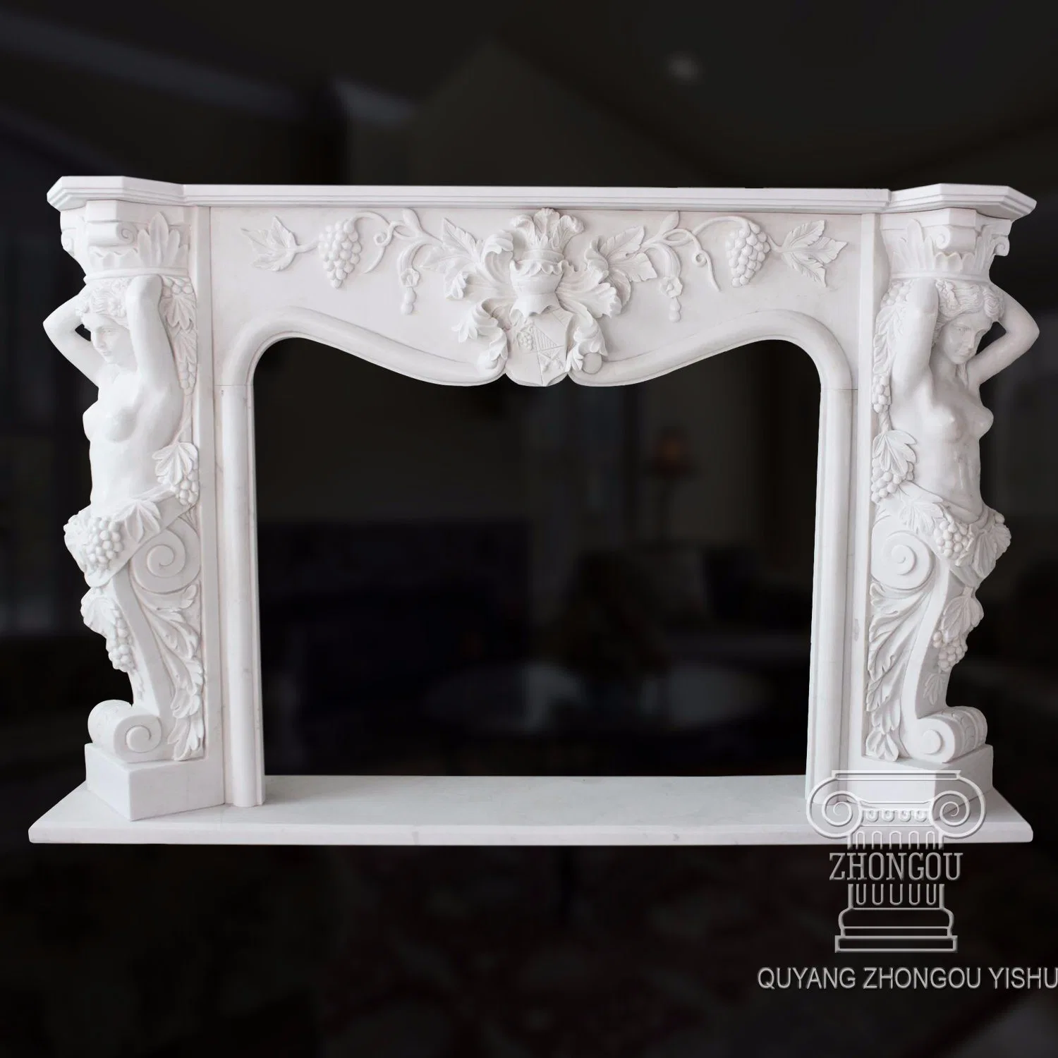 Elegant Stone Carving Marble Fireplace Surround for Home Decoration