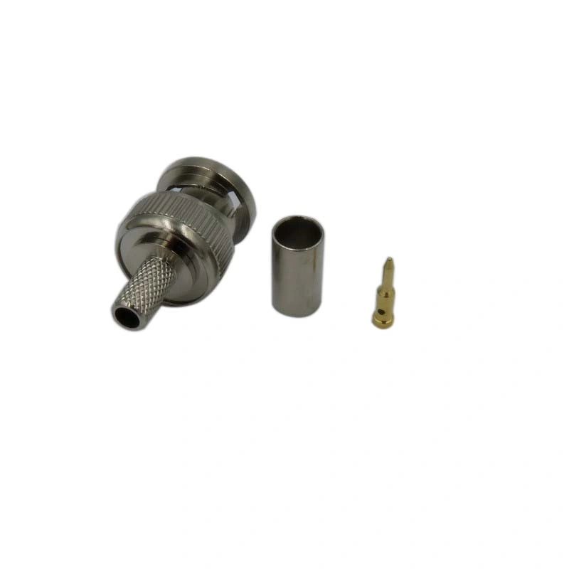 Conector macho de crimpagem BNC coaxial RF para cabo Rg58.