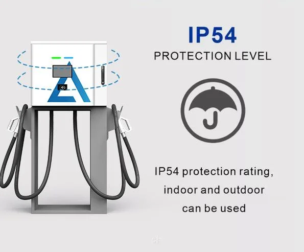 40kw IEC62196 CCS2 Chademo Dual Connectors DC Bus Fast Electric Vehicle Carcharging Station EV Charger with Touch Screen
