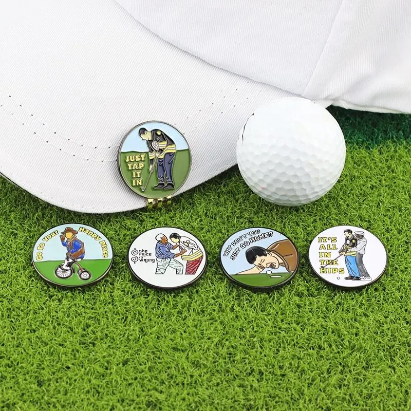 High Quality Free Design Custom Logo Metal Golf Coin Ball Marker Magnetic Golf Hat Clip Custom Golf Ball Marker